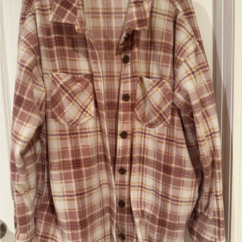 Maurices Pink Plaid Jacket